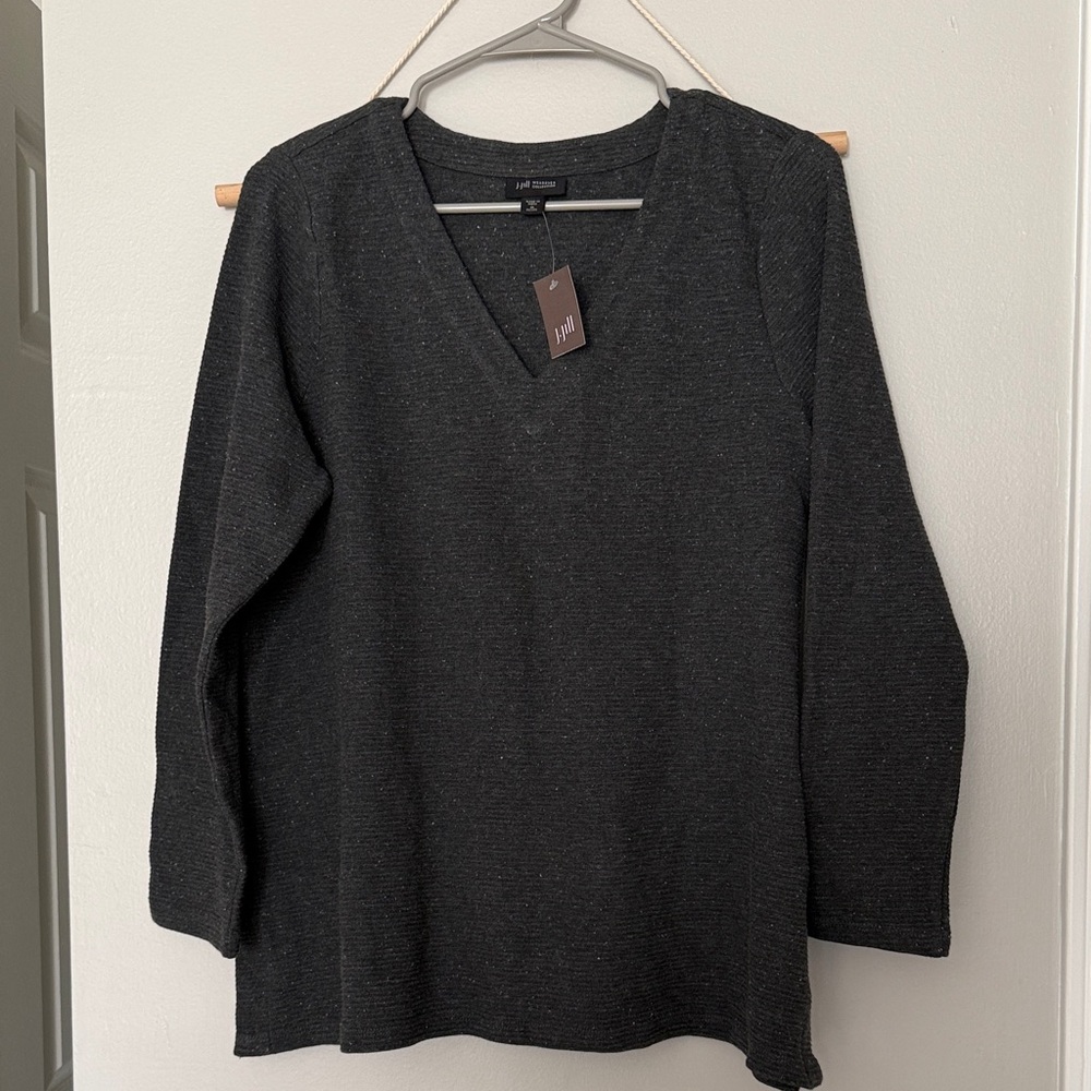 J. Jill Gray Speckled V-Neck Top